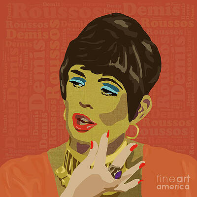 Portrait Wall Art featuring the digital art Demis Roussos by BFA Prints