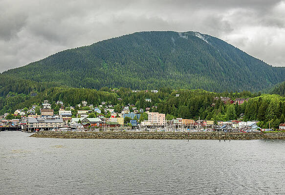 Wall Art featuring the photograph Departing In The Rain From The Town Of Ketchikan Alaska by Steven Heap