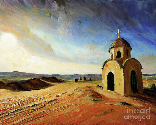 Summer Digital Art - Desert Chapel by Macro Abundance