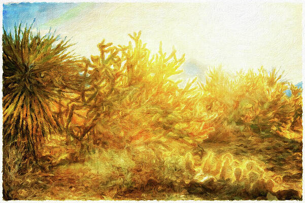 Wall Art featuring the mixed media Desert Morning Light 2 by Tatiana Travelways