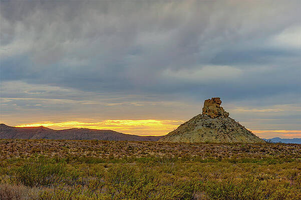 Desert Sunset with Rocky Hill Wall Art