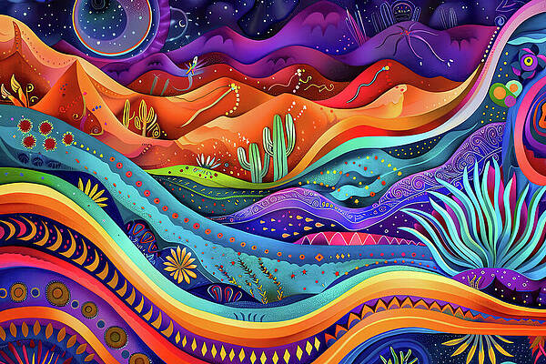 Abstract Digital Art - Desertscape 4 by Ron Weathers