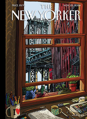 Covers Wall Art featuring the painting Desk With A View by Javier Mariscal