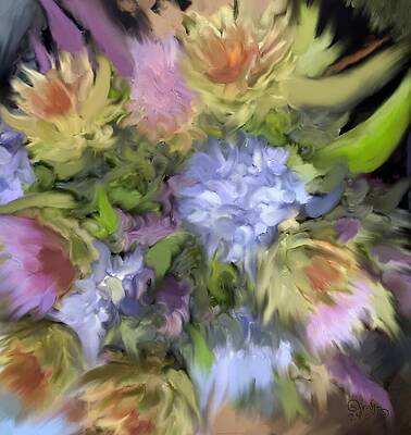 Flower Wall Art featuring the painting Dessert Blooms - Bold Desert Floral by Sonja Kraft