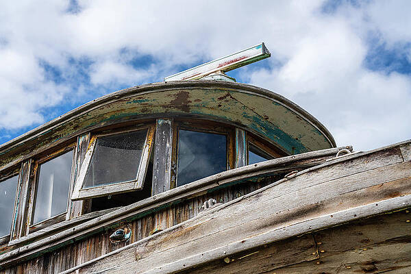 Wall Art featuring the photograph Detail Of Abandoned Fishing Boat At Icy Strait Point by Steven Heap