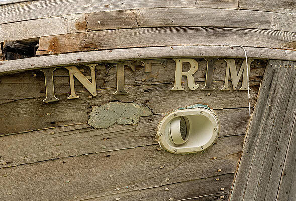 Wall Art featuring the photograph Detail Of Abandoned Fishing Boat By Ocean At Icy Strait Point by Steven Heap