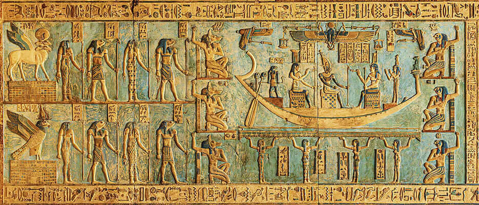 Ancient Egyptian Hieroglyphic Panel Wall Art