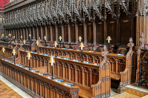 Detailed Wooden Church Choir Stalls Wall Art