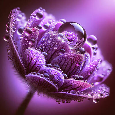 Digital Art - Dewdrop Symphony by Deb Beausoleil