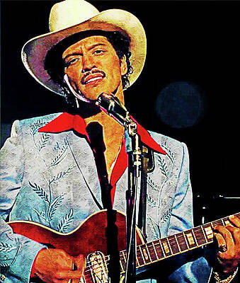 Digital Art - Die With A Smile, Bruno Mars On Stage by Gradify Creations