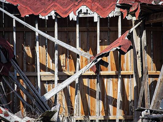 Wall Art featuring the photograph Dilapidated Barn 1, Wisconsin by Steven Ralser