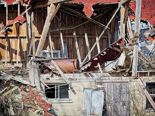 Wall Art featuring the photograph Dilapidated Barn 3, Wisconsin by Steven Ralser