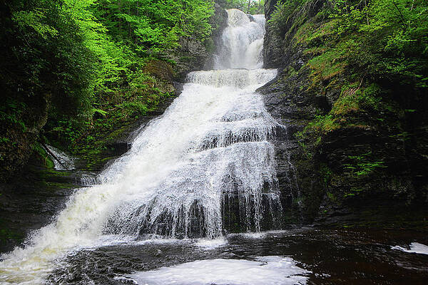 Wall Art featuring the photograph Dingman Falls Spring Green 5 by Raymond Salani III