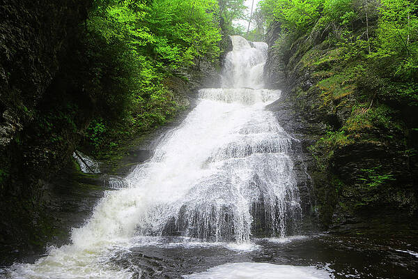 Wall Art featuring the photograph Dingman Falls Spring Green 7 by Raymond Salani III