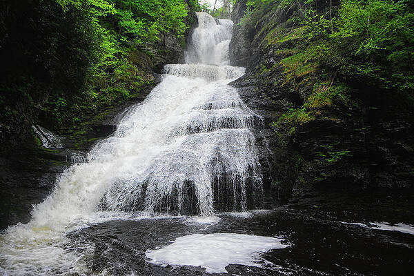 Wall Art featuring the photograph Dingman Falls Spring Green 8 by Raymond Salani III
