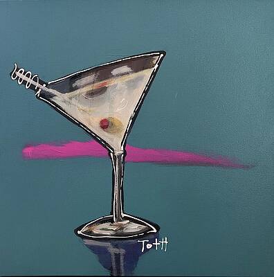 Cocktail Wall Art featuring the painting Dirty Martini by Laura Toth
