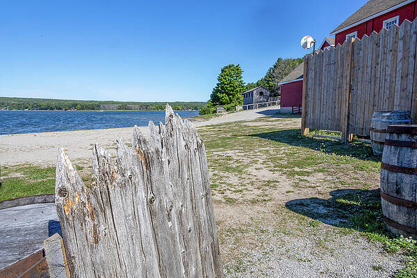 Coastal Village Fence View Wall Art