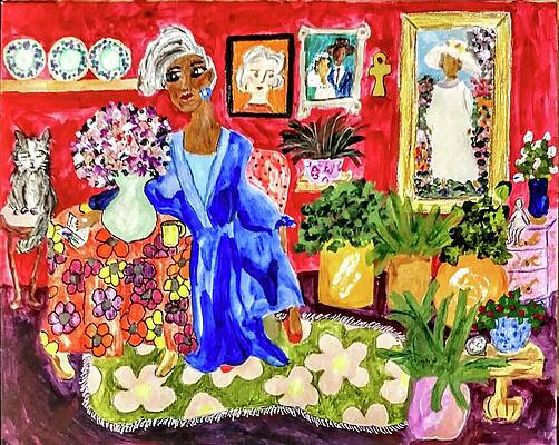 Woman Wall Art featuring the painting The Birthday Card by Stacey Torres