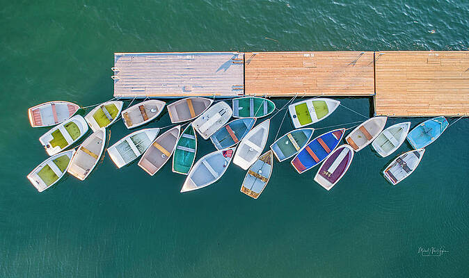 Maine Photograph - Dock And Dory by Veterans Aerial Media LLC