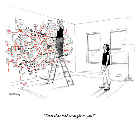 Chart Wall Art featuring the drawing Does That Look Straight? by Will McPhail