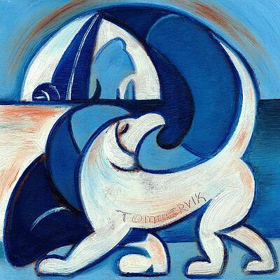 Dog Painting - Sea Captain's Best Friend Art Print Painting by Tommervik