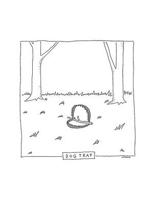 Whimsical Wall Art featuring the drawing Dog Trap by Liana Finck