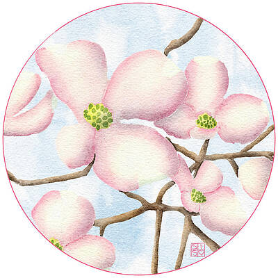 Flower Wall Art featuring the digital art Dogwood Flowers In Bloom by Snow Iris Studio
