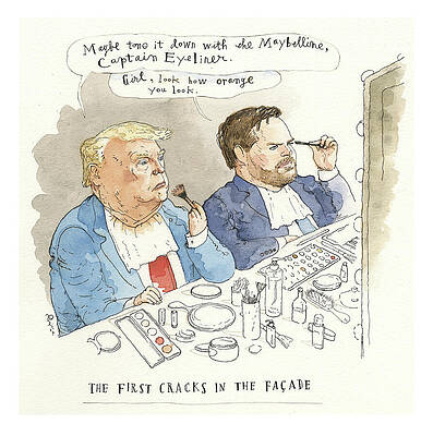 Caricature Painting - Donald And J.D. Is The Honeymoon Over? by Barry Blitt