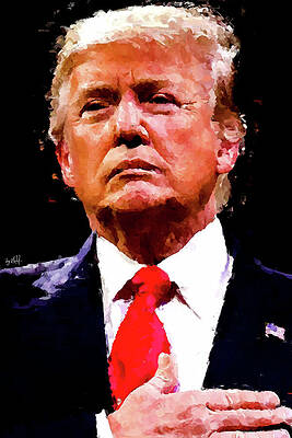 Expression Wall Art featuring the digital art Trump Announces 'Warrior Dividend' by Gradify Creations