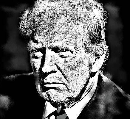 Black And White Digital Art - 2000 Dollars Trump by Gradify Creations