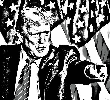 Black And White Digital Art - Trump Asks Justice To Examine by Gradify Creations