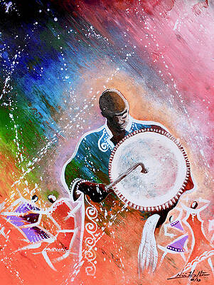 Wall Art featuring the painting Donno Player by Nii Hylton