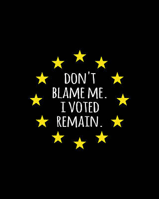 I Digital Art - Dont Blame Me I Voted Remain EU by Flippin Sweet Gear