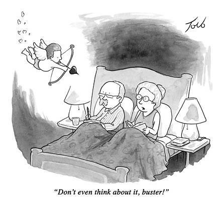 Valentine Drawing - Don't Even Think About It by Tom Toro