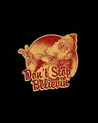 Xmas Wall Art featuring the digital art Dont Stop Believing In Santa Retro by Flippin Sweet Gear