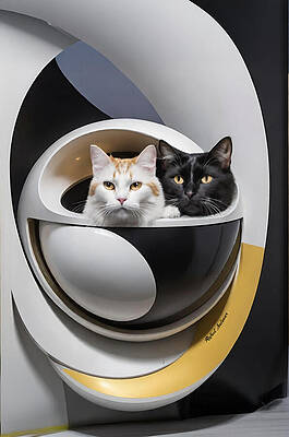 Wall Art featuring the digital art Double Trouble Orbiting Style by Rafael Salazar