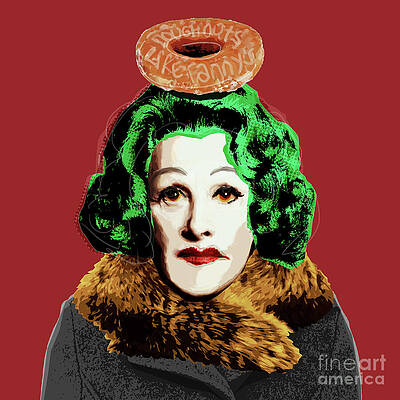 Fabric Wall Art featuring the digital art Doughnuts Red by BFA Prints