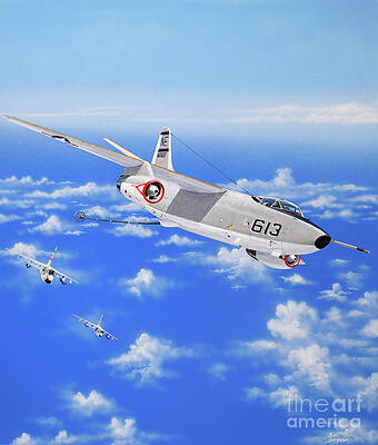Airplane Wall Art featuring the painting Douglas A-3 Skywarrior by Steve Ferguson