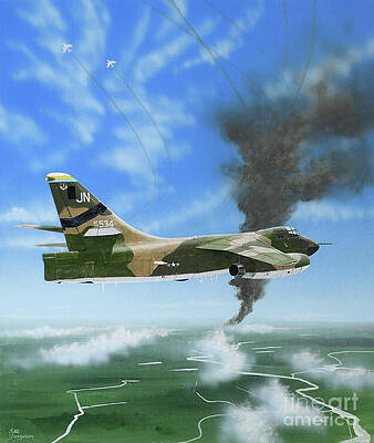 Airplane Painting - Douglas EB-66 Destroyer by Steve Ferguson