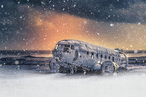 Winter Photograph - Douglas Super Plane Wreck by Sue Leonard