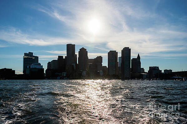 Wall Art featuring the photograph Downtown Boston City Skyline At Sunset Photo by Paul Velgos