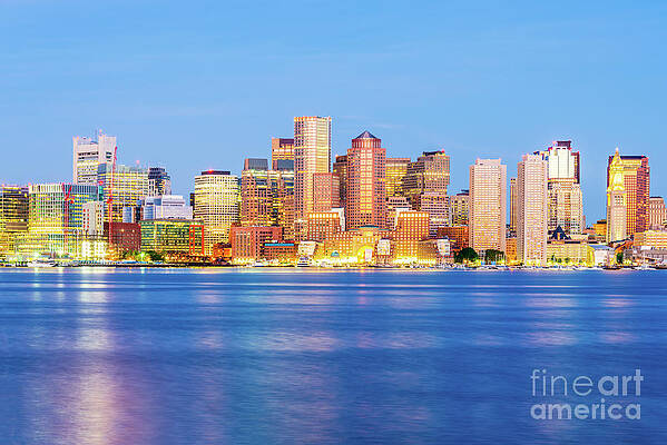 Wall Art featuring the photograph Downtown Boston Morning Skyline by Paul Velgos