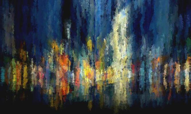 Abstract Digital Art - Downtown by David Manlove