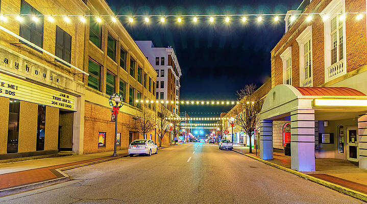 West Virginia Photograph - Downtown Parkersburg At Night by Jonny D
