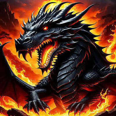 Digital Art - Dragon Portrait by The Luxury Art Collection