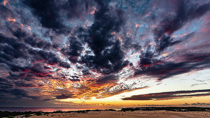 Dramatic Desert Sunset Sky Wall Art