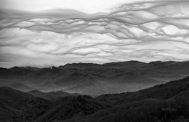 Dramatic Cloud Over Mountain Range Photograph