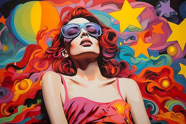Bold Wall Art featuring the digital art Dream State Depicted In Pop Art Style No 4 by Andre Petrov