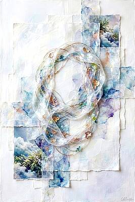 Abstract Dreamscape with Transparent Layers Wall Art