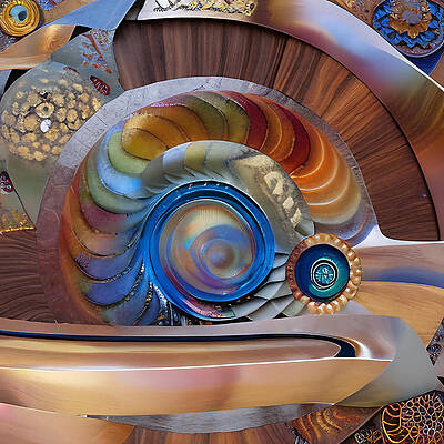 Abstract Wall Art featuring the digital art Drinking Fountain by Eris and AI